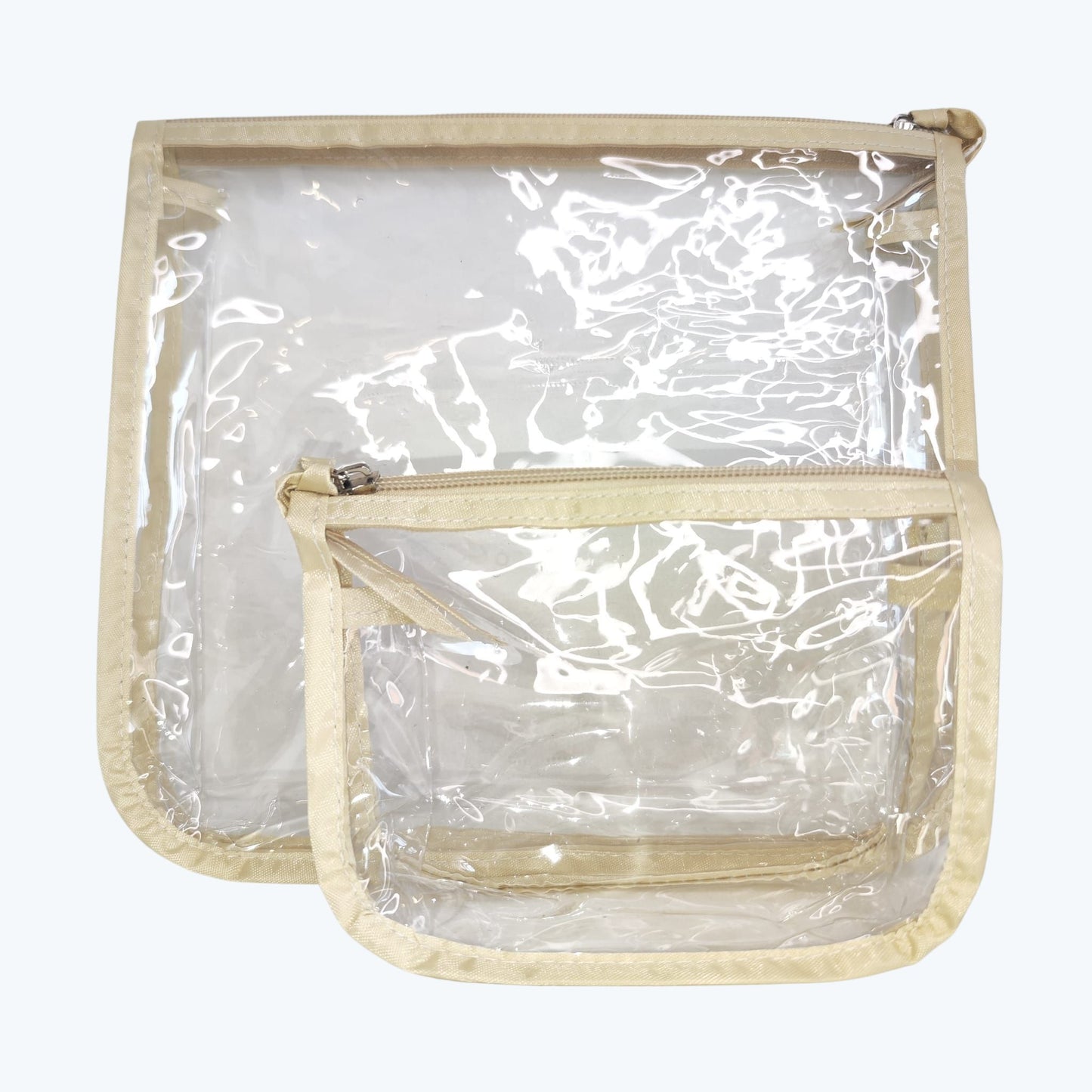 Insertion transparent Inner Tote Bag Divider for Travel Cosmetic and Makeup Organizer - Baadi Bag Beige