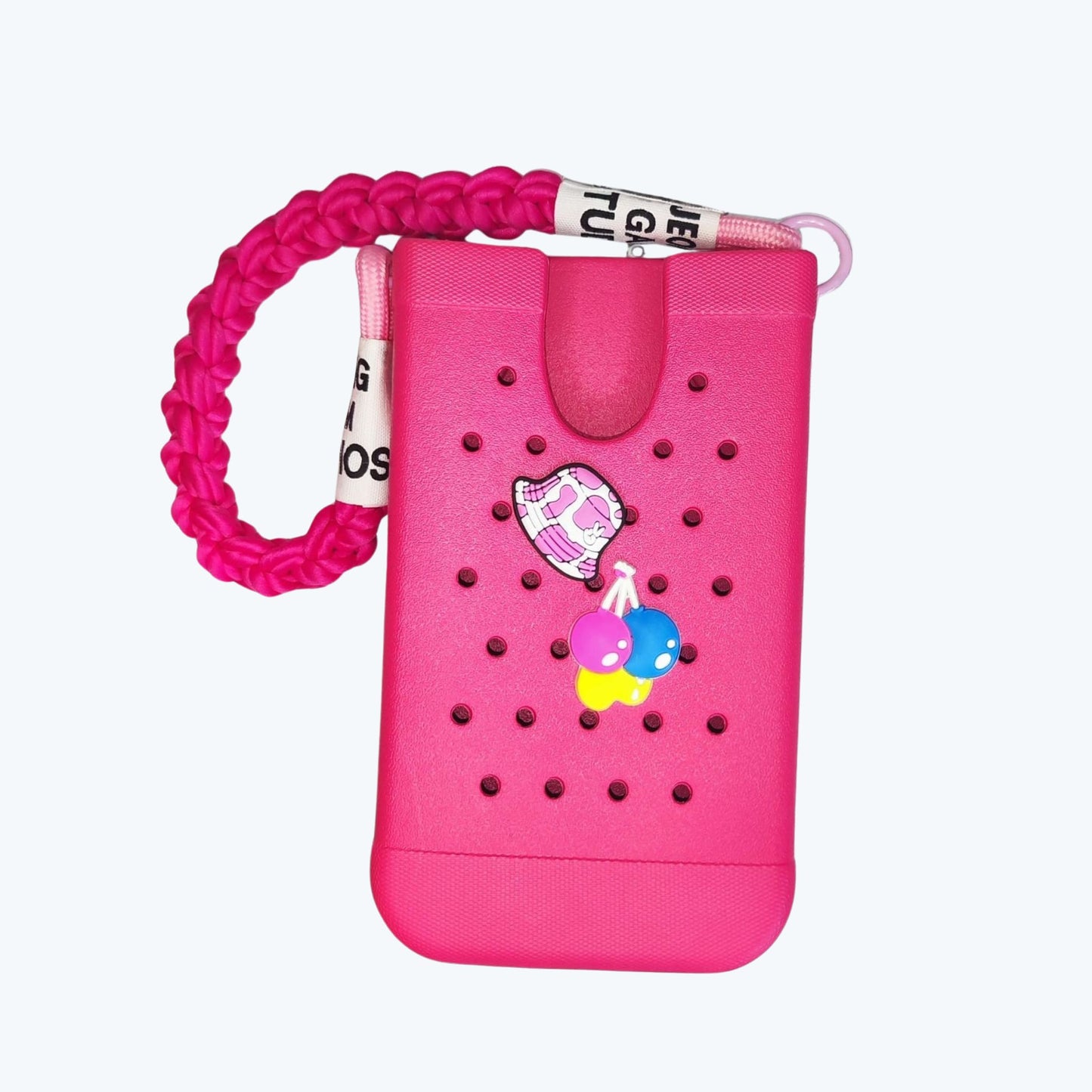 Baadi bag Phone Holder with handles and 2 soft charms - Baadi Bag Pink Baadi