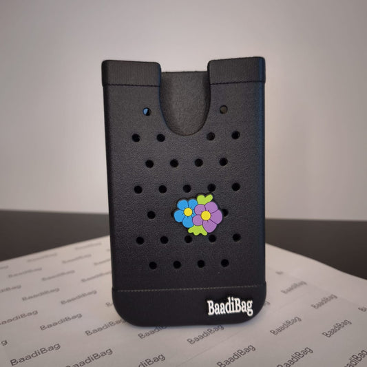 Baadi Bag Phone Holder with 2 soft charms - Black