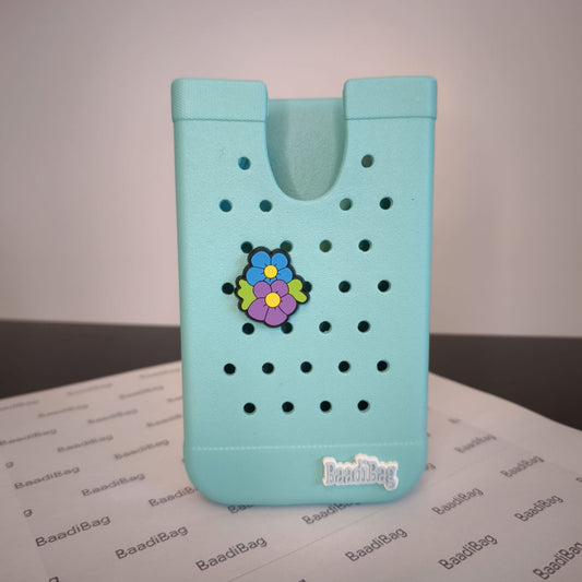 Baadi Bag Phone Holder with 2 soft charms - Cyan
