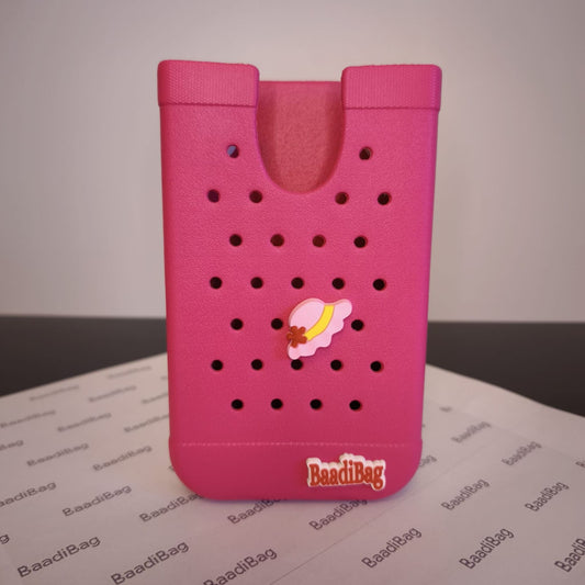 Baadi Bag Phone Holder with 2 soft charms - Pink Baadi