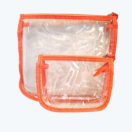 Insertion transparent Inner Tote Bag Divider for Travel Cosmetic and Makeup Organizer - Baadi Bag Orange