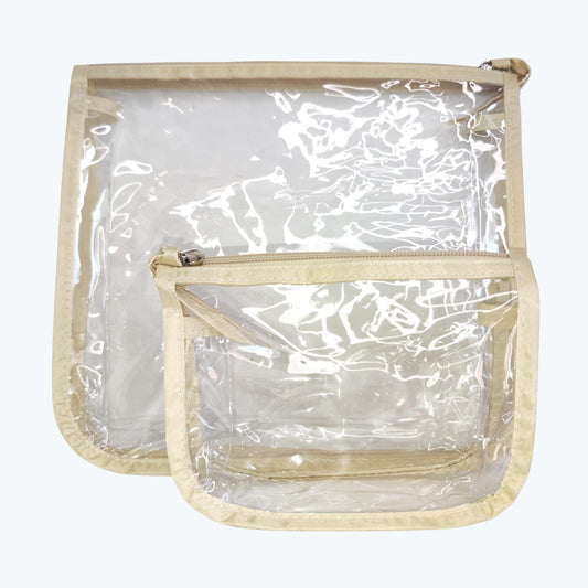 Insertion transparent Inner Tote Bag Divider for Travel Cosmetic and Makeup Organizer - Baadi Bag Beige