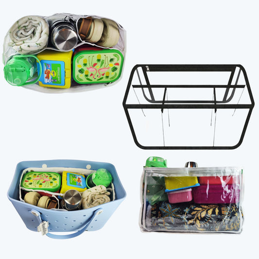 Grand séparateur de sac fourre-tout intérieur transparent pour organisateur de cosmétiques et de maquillage de voyage