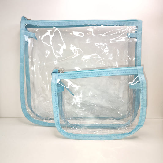 Insertion transparent Inner Tote Bag Divider for Travel Cosmetic and Makeup Organizer - Baadi Bag Sky Blue