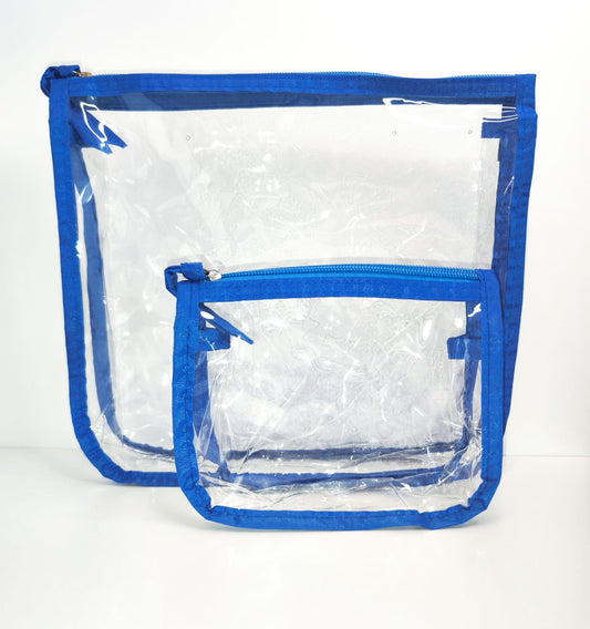 Insertion transparent Inner Tote Bag Divider for Travel Cosmetic and Makeup Organizer - Baadi Bag Blue