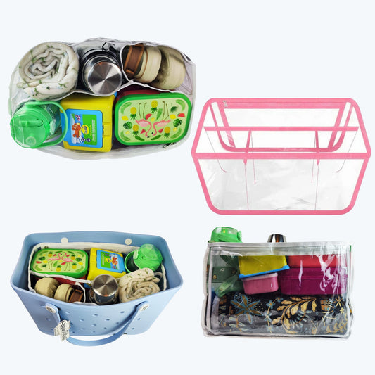 Grand séparateur de sac fourre-tout intérieur transparent pour organisateur de cosmétiques et de maquillage de voyage