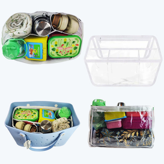 Grand séparateur de sac fourre-tout intérieur transparent pour organisateur de cosmétiques et de maquillage de voyage
